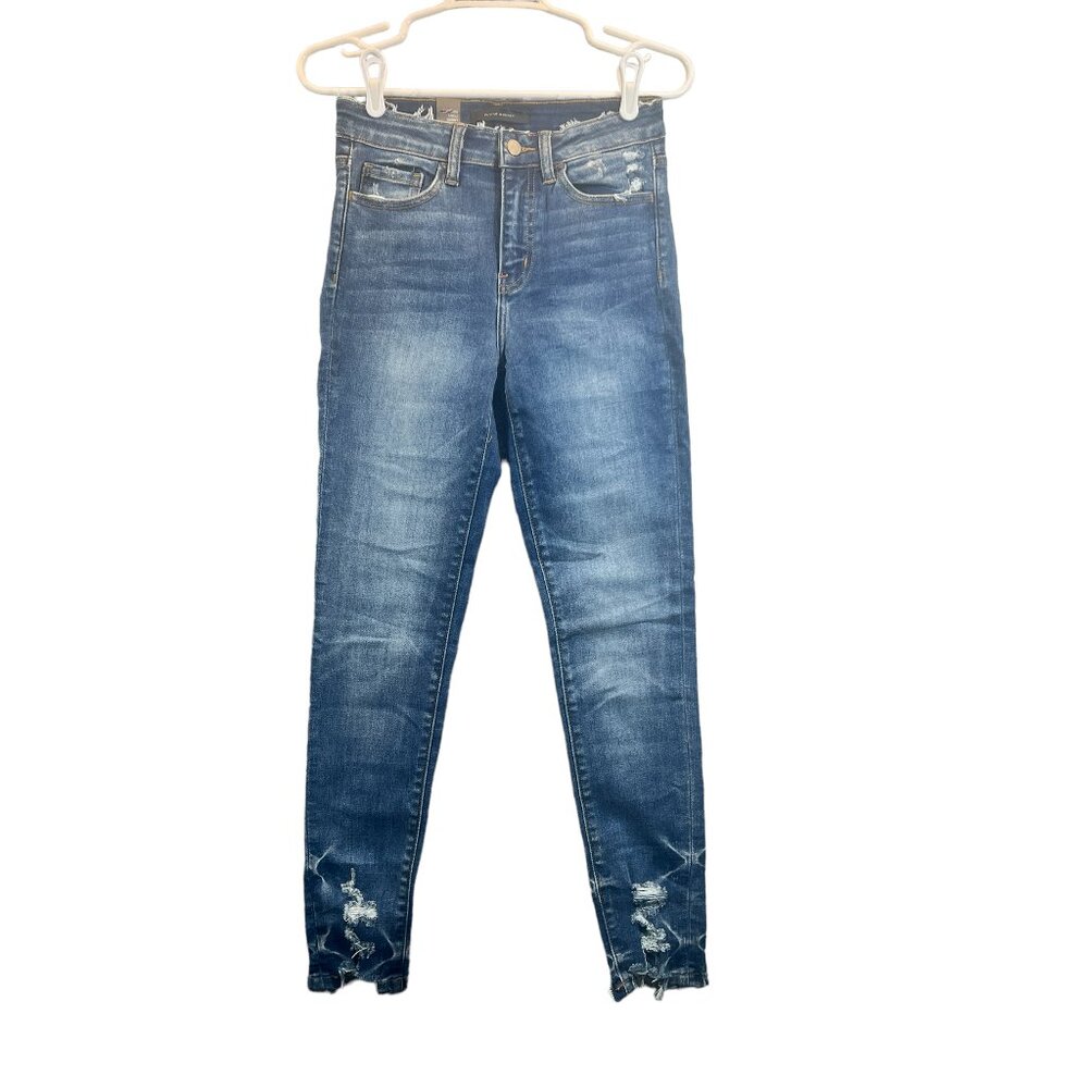 NWT Flying Monkey Womens Size 26 "High Rise Ankle Skinny" Distressed Denim Jeans